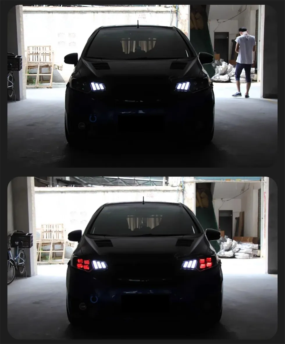 Car Headlights For Honda Fit GK5 Headlights Jazz 14-20 Mustang Styling LED Daytime Lights Dual Projector DRL Front Lamp