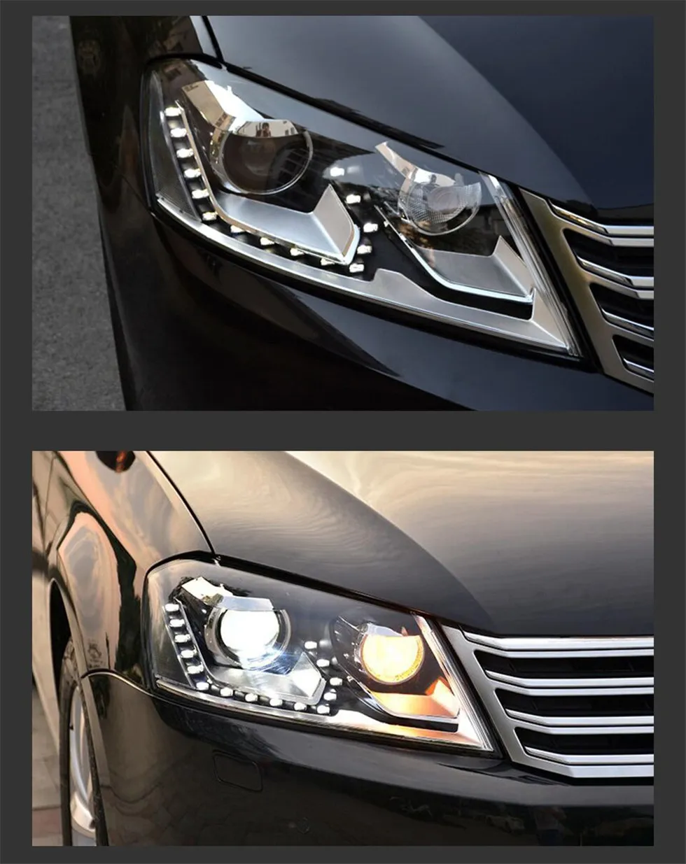 Car Head Lamp for VW Passat B7 20 12-20 16 Passat Europe LED DRL Hid Headlight Angel Eye Bi Xenon Beam Headlights