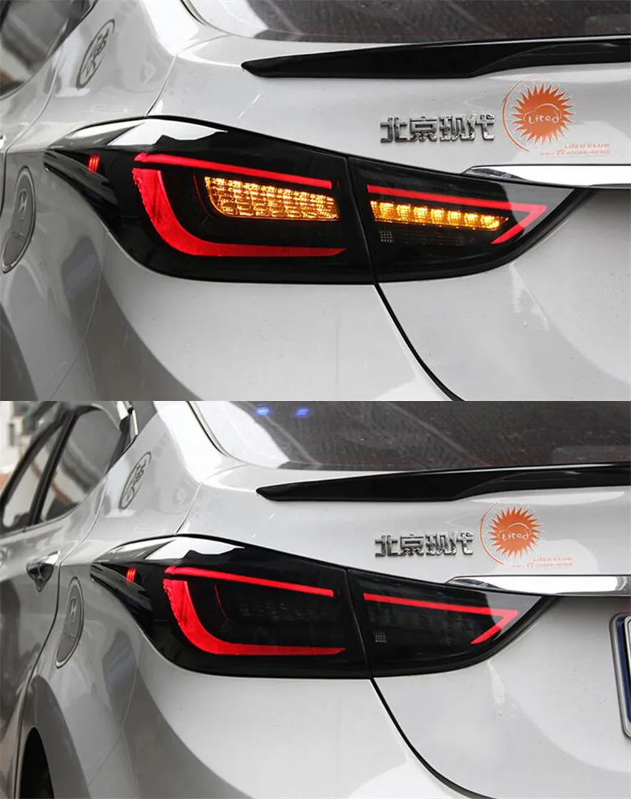 Car Tail Lights For Hyundai Elantra Taillight 20 11-20 16 LED Tail Lamp+Turn Signal+Brake+Reverse LED Light