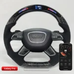 LED Racing Steering Wheel compatible for Audi A6 A8 Carbon Fiber Customized Driving Wheel - Image 9