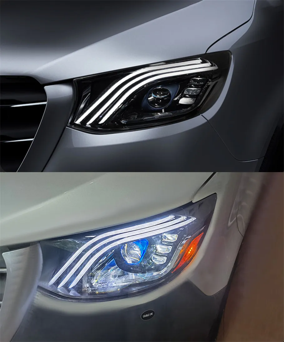 For Benz Sprinter 20 18-2023 Headlights Maybach Style Head Lamp Daytime Running Lights Turn Signal Accessory