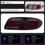 Car Tail Lamp for Mazda 6 LED Tail Light 20 03-20 15 Taillight Running Lights Turn Signal Brake Reversing Light - Image 6