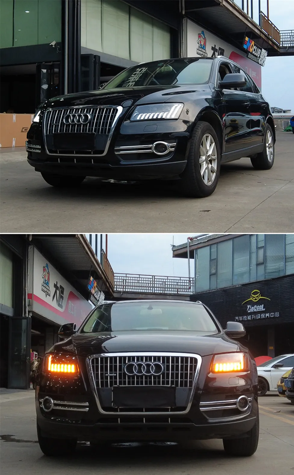 Car Light Assembly For Audi Q5 Headlights 2009-20 18 Styling LED Streamer Steering Double Lens Headlight