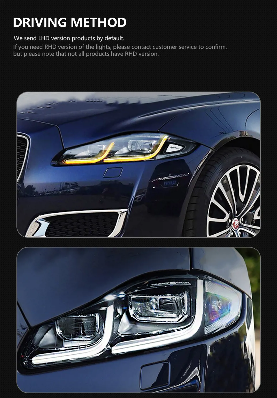 Car Head lamp for Jaguar XJL Headlights 20 11-20 19 XJ XF XE Headlights DRL Turn Signal High Beam Daytime Lights