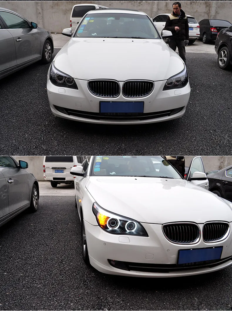 For Car BMW E60 Head Lamp 20 03-20 10 Car Accessory Fog Light Day Running Light DRL H7 LED Bi Xenon Bulb 520i 523i 530i Headlights