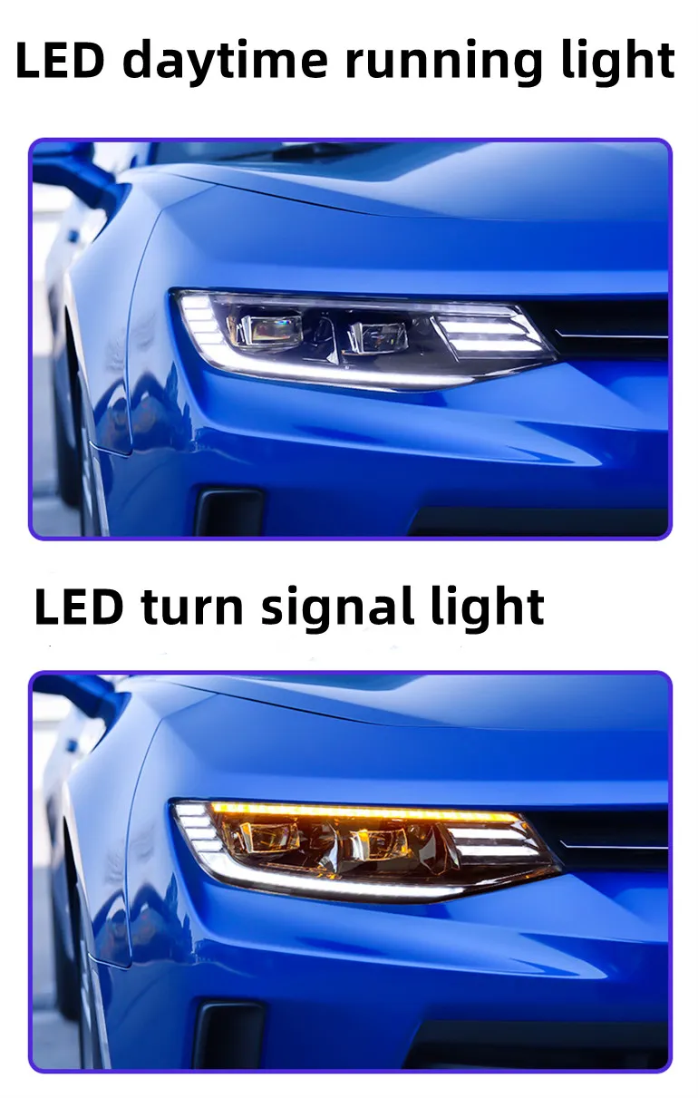 LED Headlight for Camaro 20 16-20 20 LED DRL LED Streamer Turn Signal Light Front Daytime Lights Headlamp
