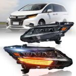Full LED Lamp Headlights Assembly For HONDA ODYSSEY 20 15-2021 Blue DRL Running Lights High Beam Signal Head Lamp