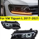 Car Headlights For VW Tiguan L 20 17-20 21 Head Lights U Style LED Lens DRL Flow Turn Signal Head Lamp Accembly