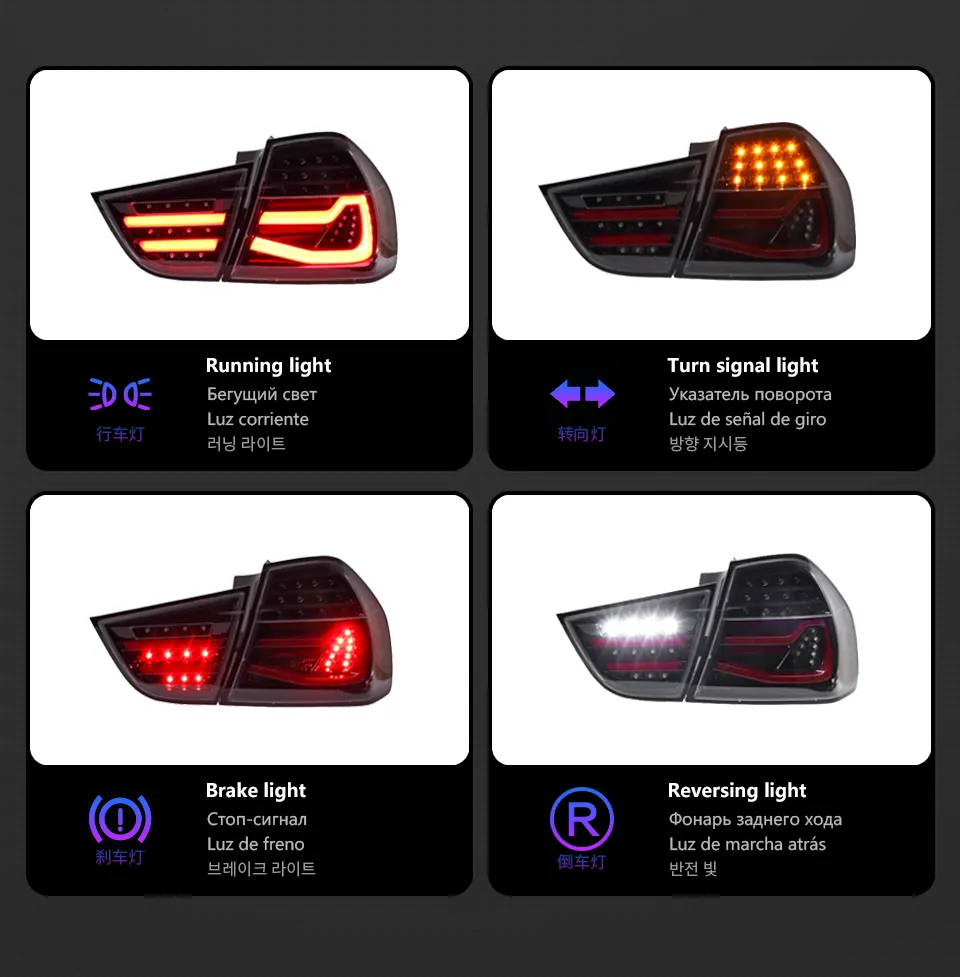 LED Taillight Assembly For BMW E90 2009-2012 320i 323i325i 330i Plug and Play LED Running Turning Brake Reverse Rear Tail lights