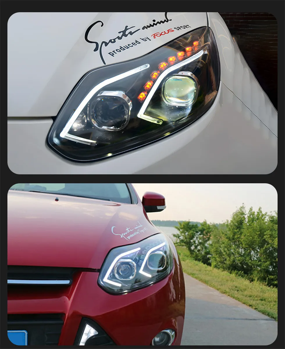 Car Styling For Ford Focus LED Headlight 2012-2014 Focus 3 LED Dynamic Signal Lamp Front Headlights