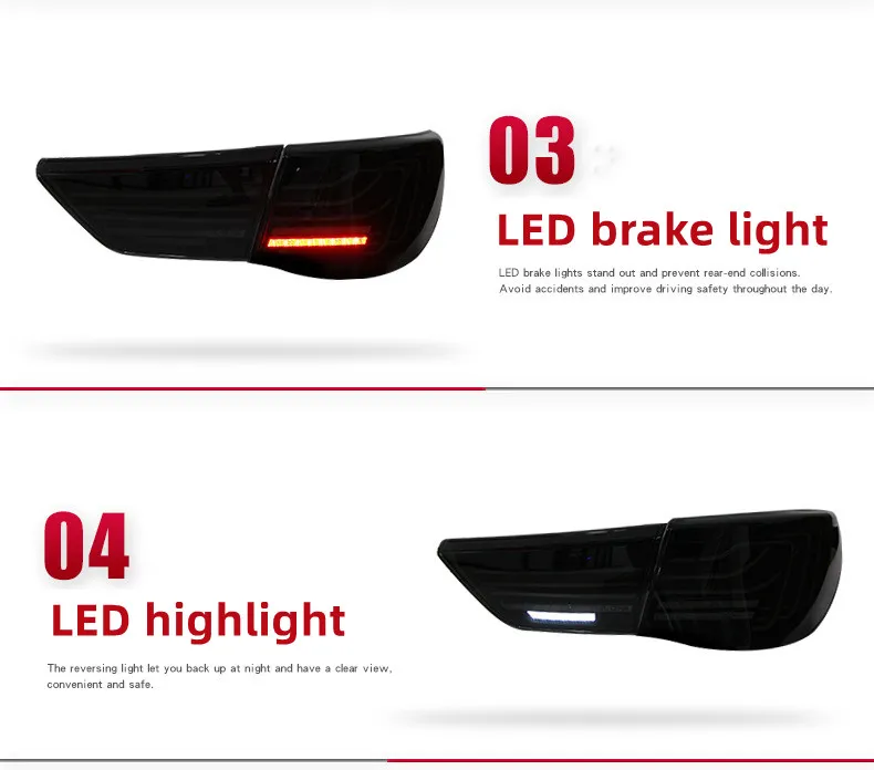 LED Tail Lamp Assembly For Toyota REIZ 2010-2012 RGB LED Highlight Running Light Turn Signal Brake Light Stop Light