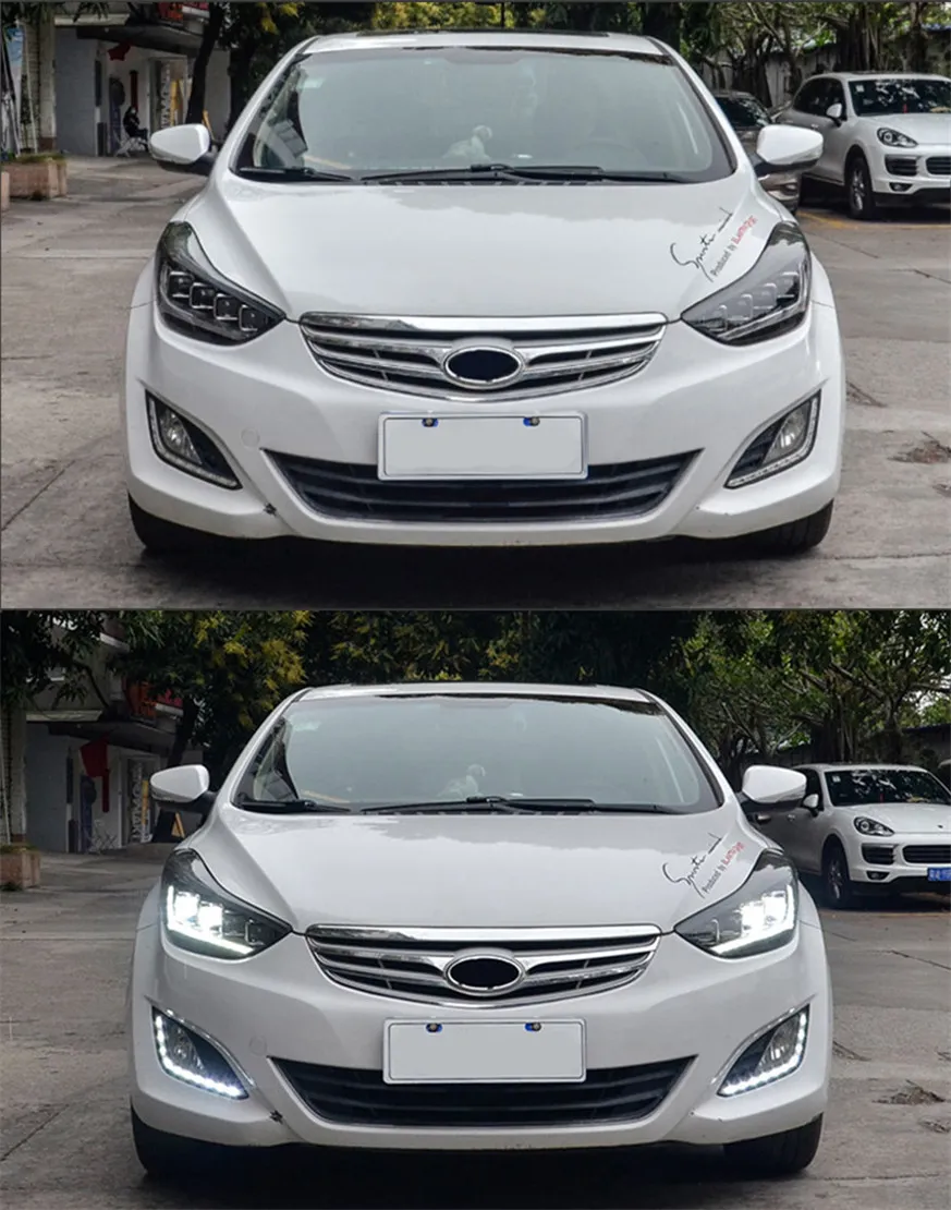 LED Head Light Parts For Hyundai Elantra 20 11-20 16 Front Headlights Replacement DRL Daytime light Accessories