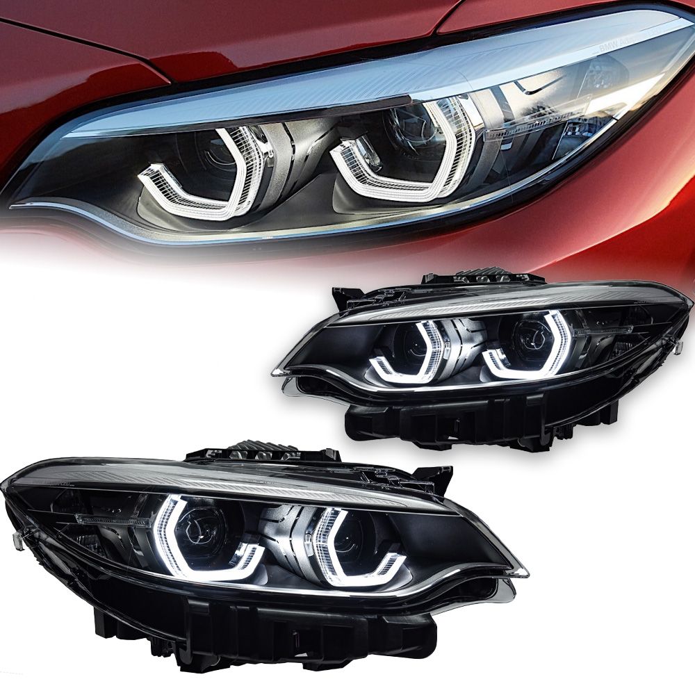 7c67e203-ebff-4660-bc4b-c21d2bf54c26 Auto Parts For BMW F22 2 Series Headlights LCI Angel eye Styling LED Daytime Lights Dual Projector DRL Lights - Image 1