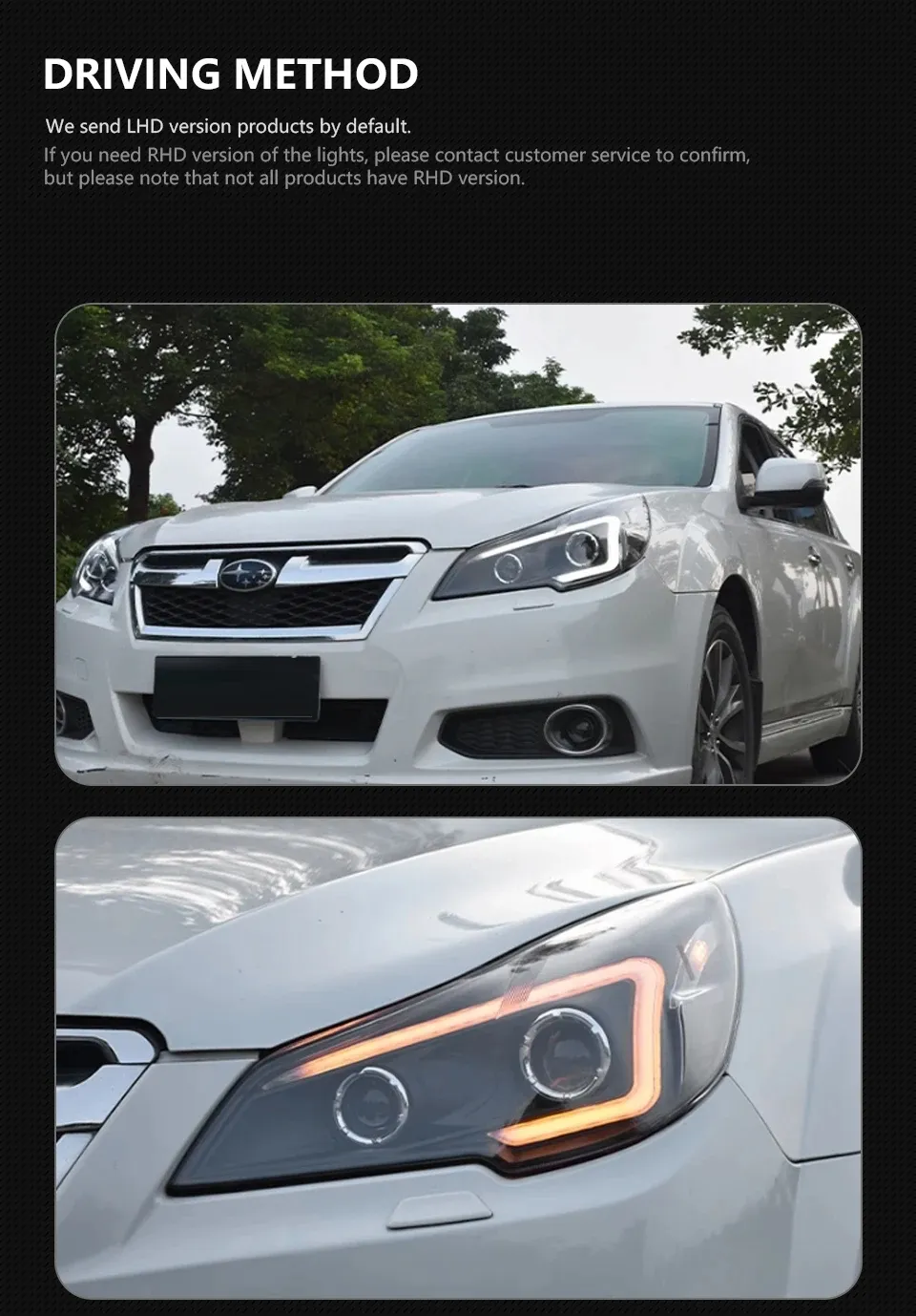 For Subaru Legacy 20 10-20 15 Outback LED Head Lamp LED DRL Assembly Upgrade Dynamic Signal Headlights