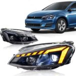 LED Headlights Assembly for VW Golf 7 20 14-20 17 Sequential Turn Signal Lights High Low Beam Running Lights Driving Headlamp