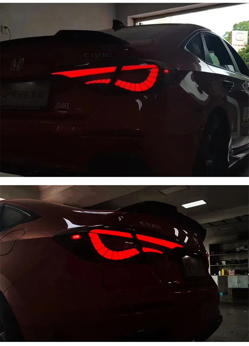Automotive Accessories Tail Lamp for Honda Civic LED Taillight 2021-2022 Civic X G11 Rear Fog Brake Turn Signal