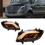 Car Lights Assembly For Benz Sprinter Headlights 20 18-2023 Styling LED Daytime Lights Angel Eye Front Headlamp