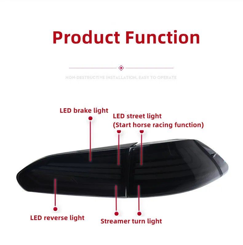 Car Light for Toyota FRONTLANDER 20 22-2024 Corolla Cross Tail Light Rear Brake Reverse Stop Turn Signal Lamp Taillight