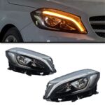 LED Headlight For Mercedes Benz W176 2013-20 18 A45 A180 A200 LED Lens Blue DRL Flow Turn Signal Head Lamp Assembly