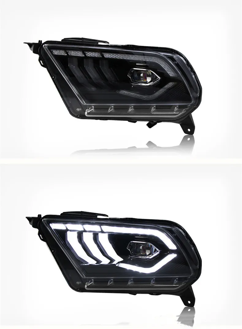 Auto Headlights LED Lens Front Lamp For Ford Mustang 2010-2014 Streamer Turn Signal Headlamp Assembly