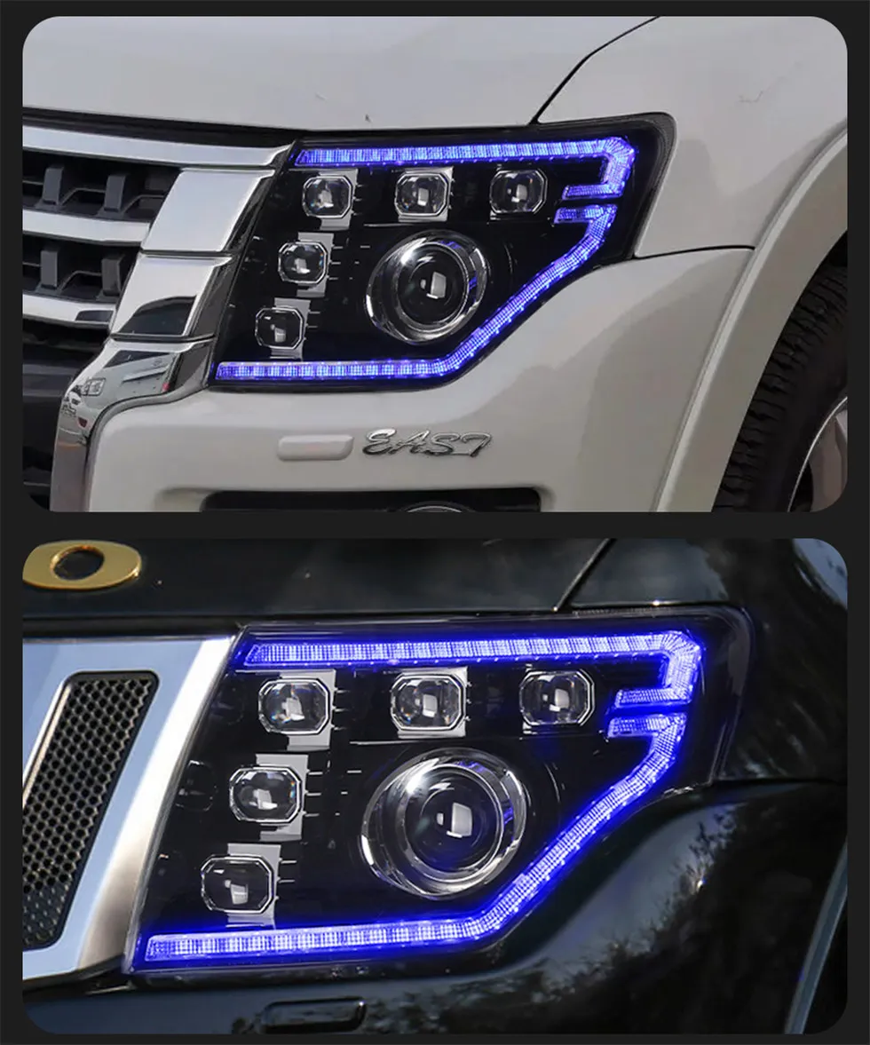 Auto Headlight For Pajero V97 Full LED Headlights 2009-20 21 V93 V95 LED Daytime Lights Dual Lens Signal Lamp