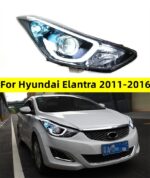 Headlight Assembly For Hyundai Elantra 20 11-20 16 LED Headlamp Turn Signal High Beam Angel Eye Lights