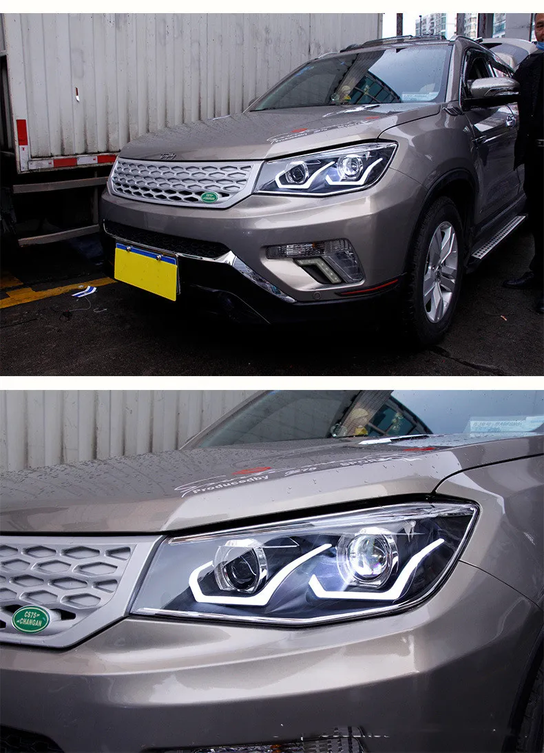 Car LED Front Headlights for CHANGAN Headlamp Assembly CS75 2014-20 17 Highlight Assisted High Beam Daytime Lights
