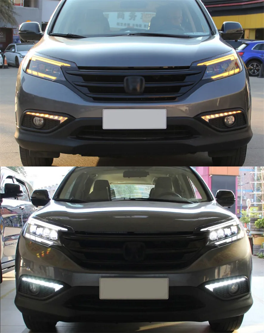 Car Lights For CRV 2012-2014 CR-V LED Auto Headlight Assembly Upgrade Projector 4 Lens Dynamic Signal Lamp Tool Accessories