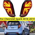 Car Taillight for Chevrolet Spark 2010-20 19 LED Brake Reverse Lights Dynamic Turn Signal Light Tail Lamp Assembly