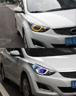 Headlight Assembly For Hyundai Elantra 20 11-20 16 LED Headlamp Turn Signal High Beam Angel Eye Lights - Image 5