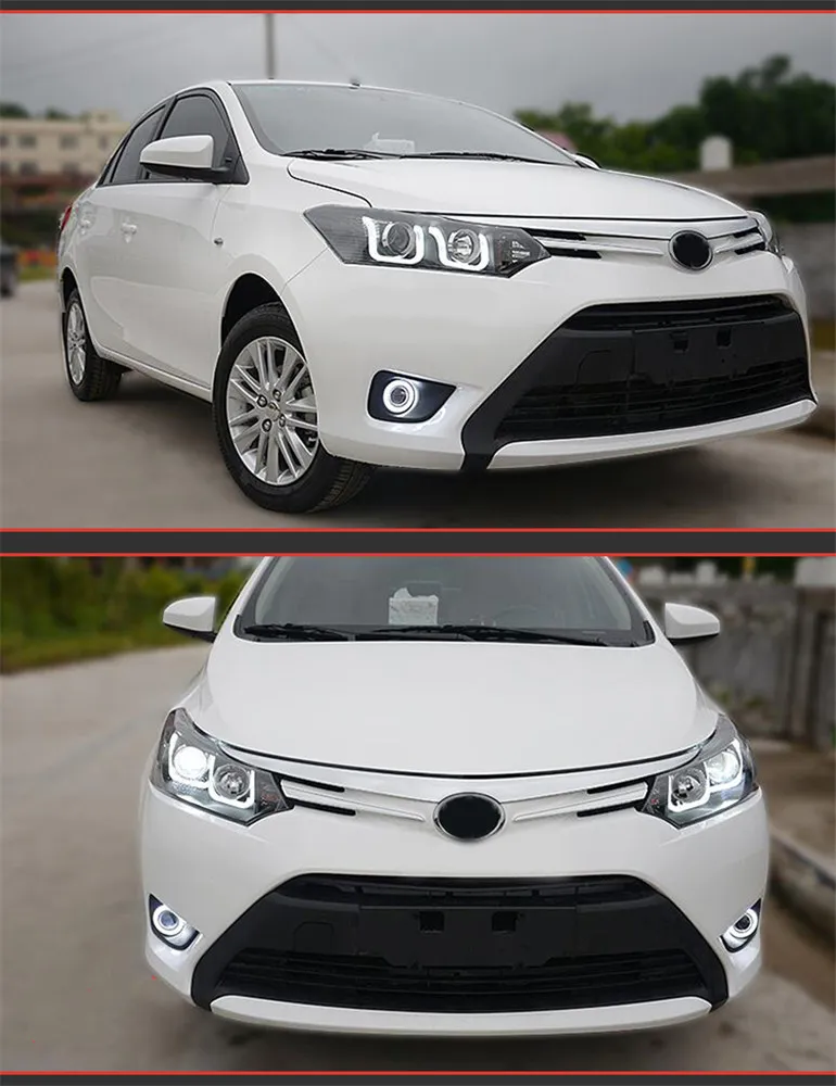 LED Headlight for Toyota Vios 2008-20 16 LED Headlights Signal Lights Day Running Light DRL Angel Eyes