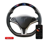 4 Styles Steering Wheels for Tesla Model S Carbon Fiber LED Customized Racing Steering Wheel - Image 7