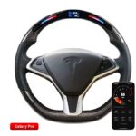4 Styles Steering Wheels for Tesla Model S Carbon Fiber LED Customized Racing Steering Wheel