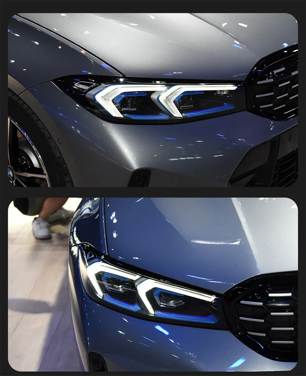 Car Lights For BMW 3 series G20 G28 20 19-2023 320i LED Auto Headlight Assembly Upgrade Blue Eyebrow Matrix Laser Headlights