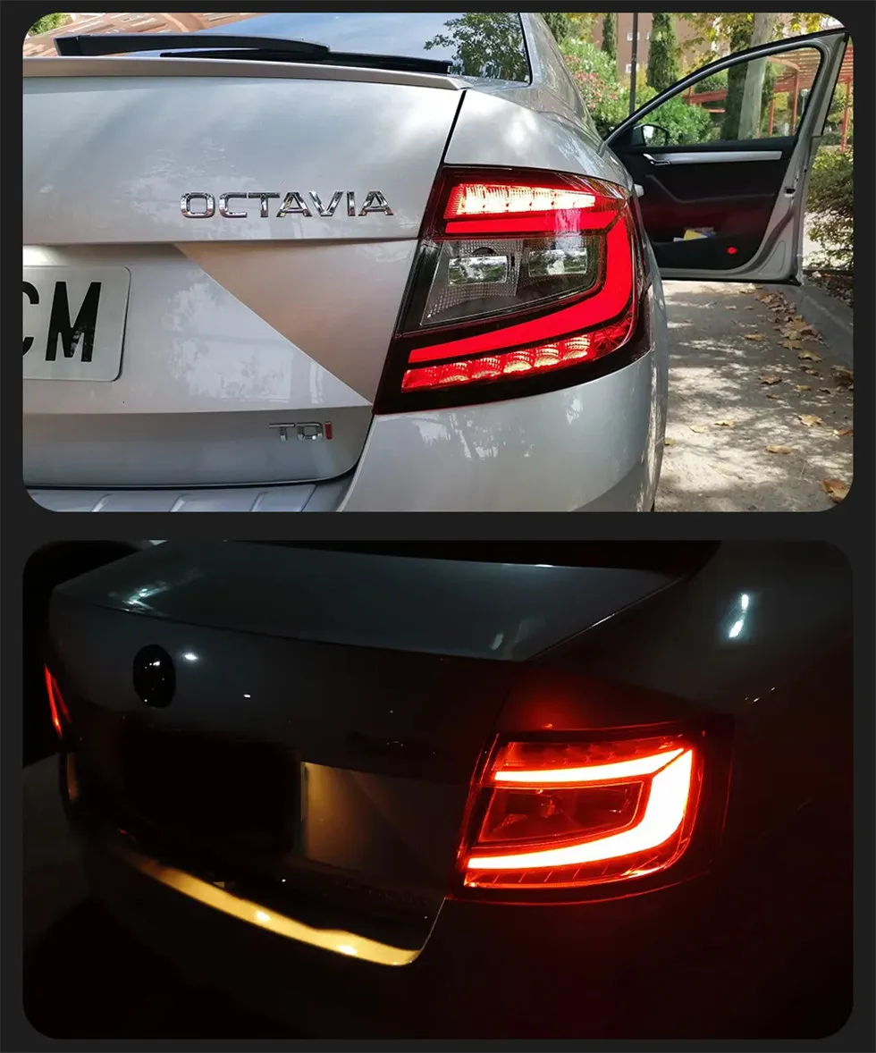 Car Tail Lights for Skoda Octavia 20 15-20 17 Tail Lamp Turn Signal Rear Reverse Brake Light Replacement