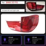 Auto Tail Lamp for BMW X5 F15 LED Tail Light 2014-20 18 F15 Dragon Scale Rear Fog Brake Turn Signal Taillight - Image 6