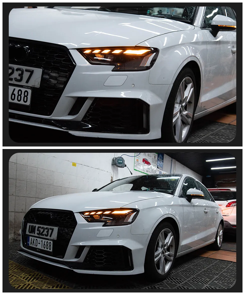 Headlight For Audi A3 8V 20 13-20 21 S3 RS3 Sedan Hatchback LED Auto Headlight Assembly Upgrade RS5 Style Design