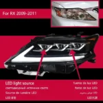 Car Head Lights Parts For Lexus RX RX270 330 RX350 450H LED Front Headlight Replacement DRL Daytime light 20 09-20 15 - Image 6