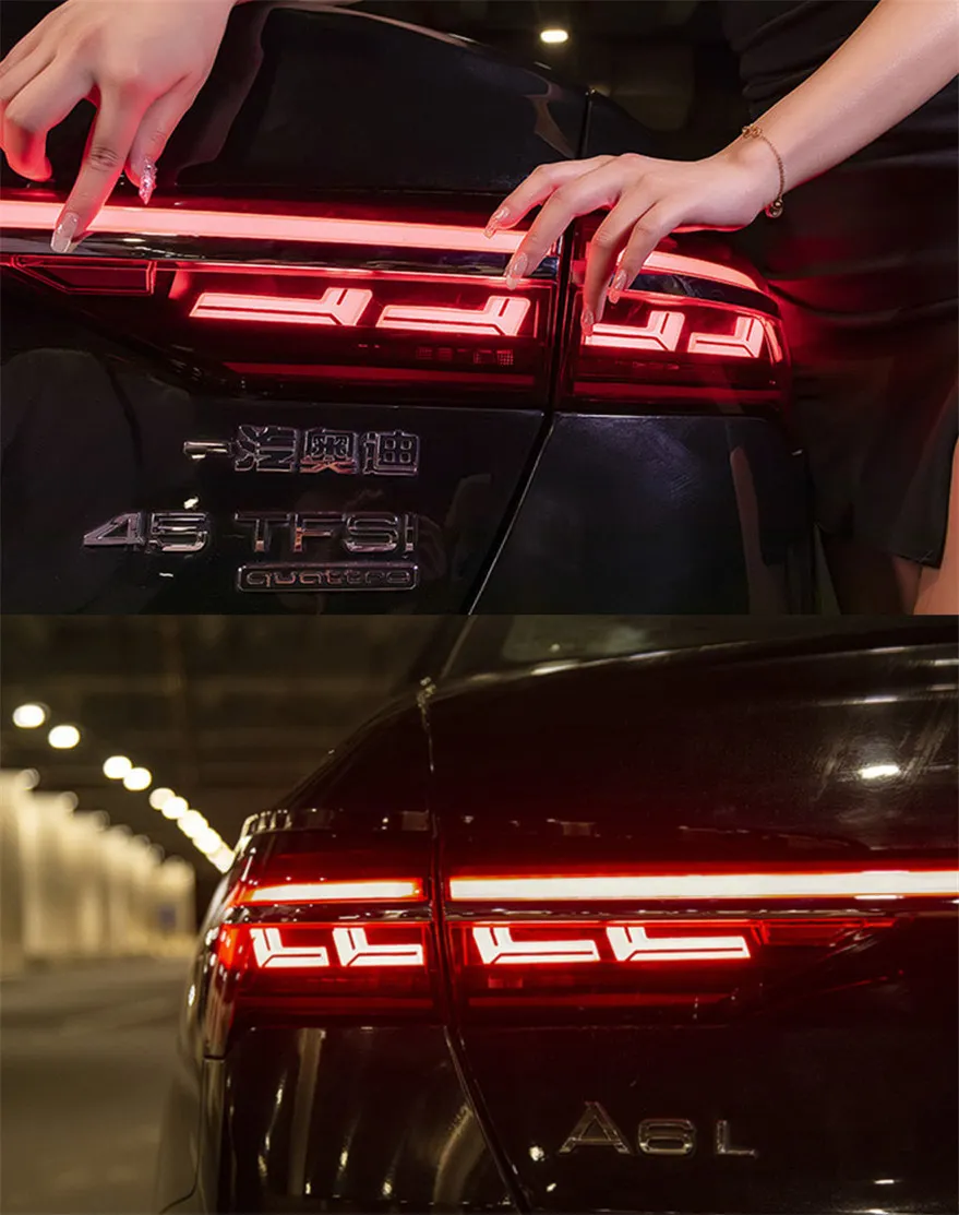 Taillights For A6 C8 20 19-20 22 Upgrade A8 Style Through Streamer Tail Lamp Brake LED Turn Signal Rear Taillight