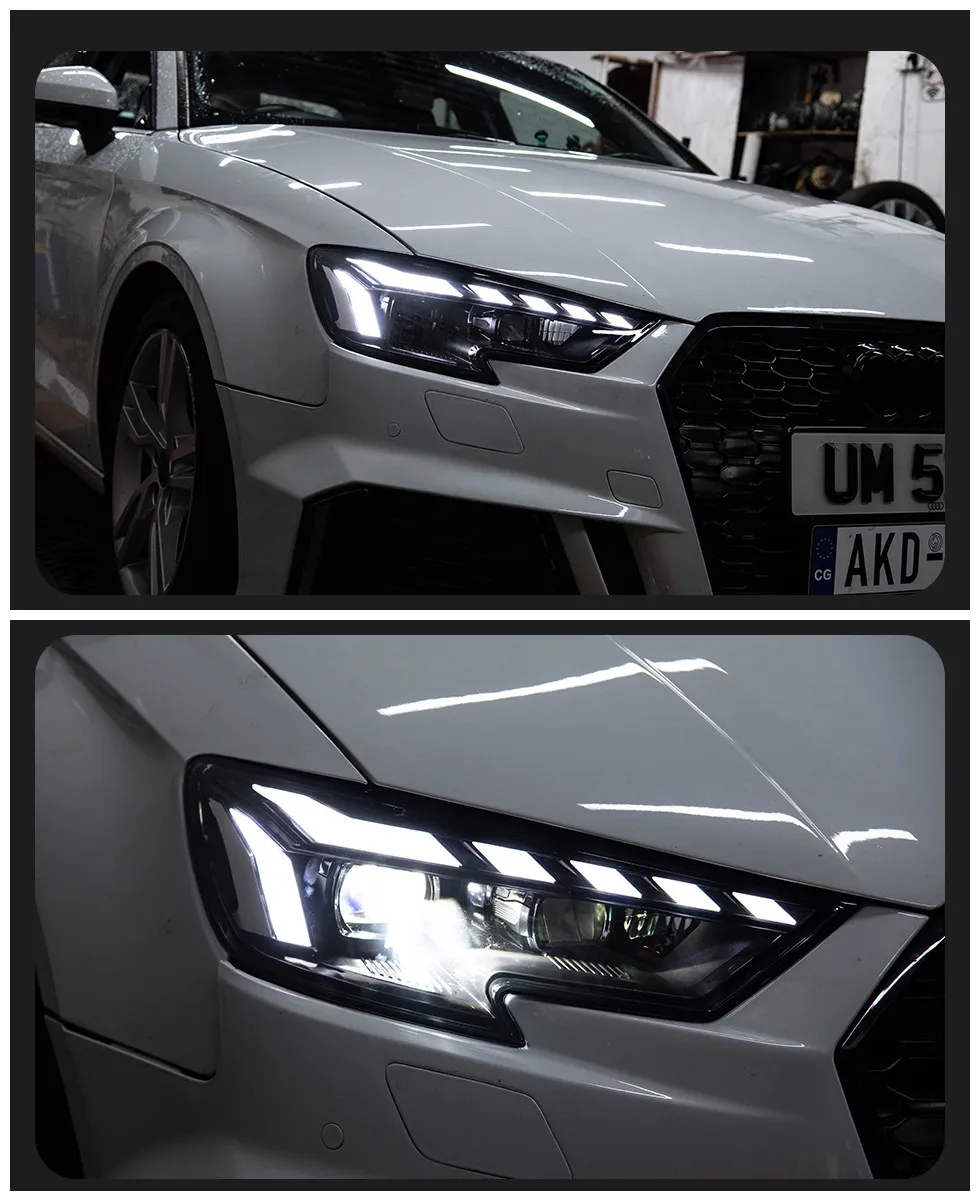 Headlight For Audi A3 8V 20 13-20 21 S3 RS3 Sedan Hatchback LED Auto Headlight Assembly Upgrade RS5 Style Design