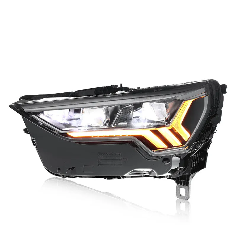 For Audi Q3 20 19-2024 Headlight Assembly Modified High-end LED Daytime Light Flowing Light Steering Dual Lens