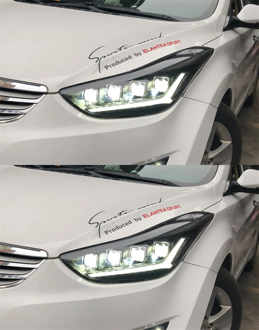 LED Head Light Parts For Hyundai Elantra 20 11-20 16 Front Headlights Replacement DRL Daytime light Accessories
