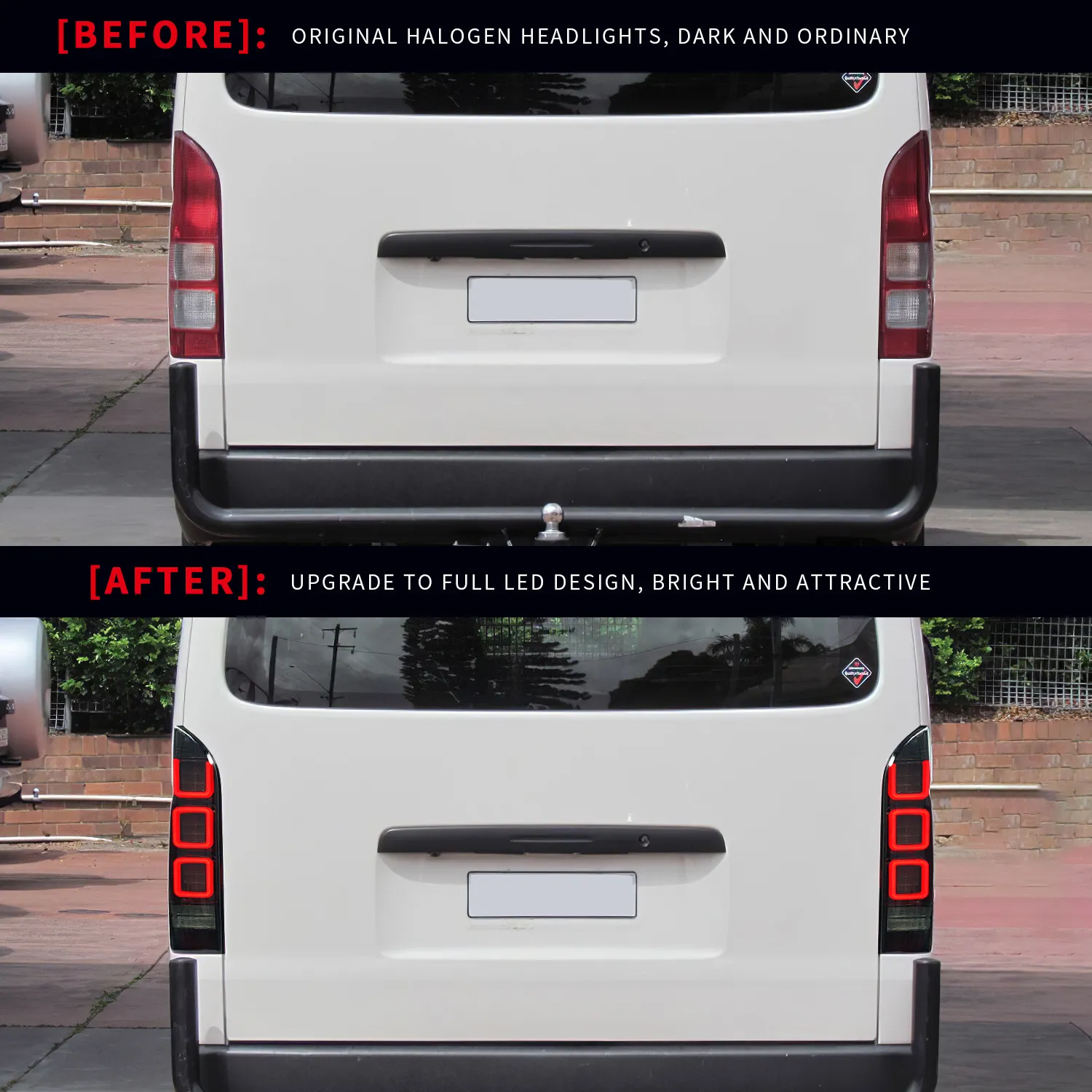 Car Taillight For TOYOTA HIACE 20 05-20 18 LED Dynamic Turn Signal Rear Lamp Fog Brake Reversing Taillights Assembly