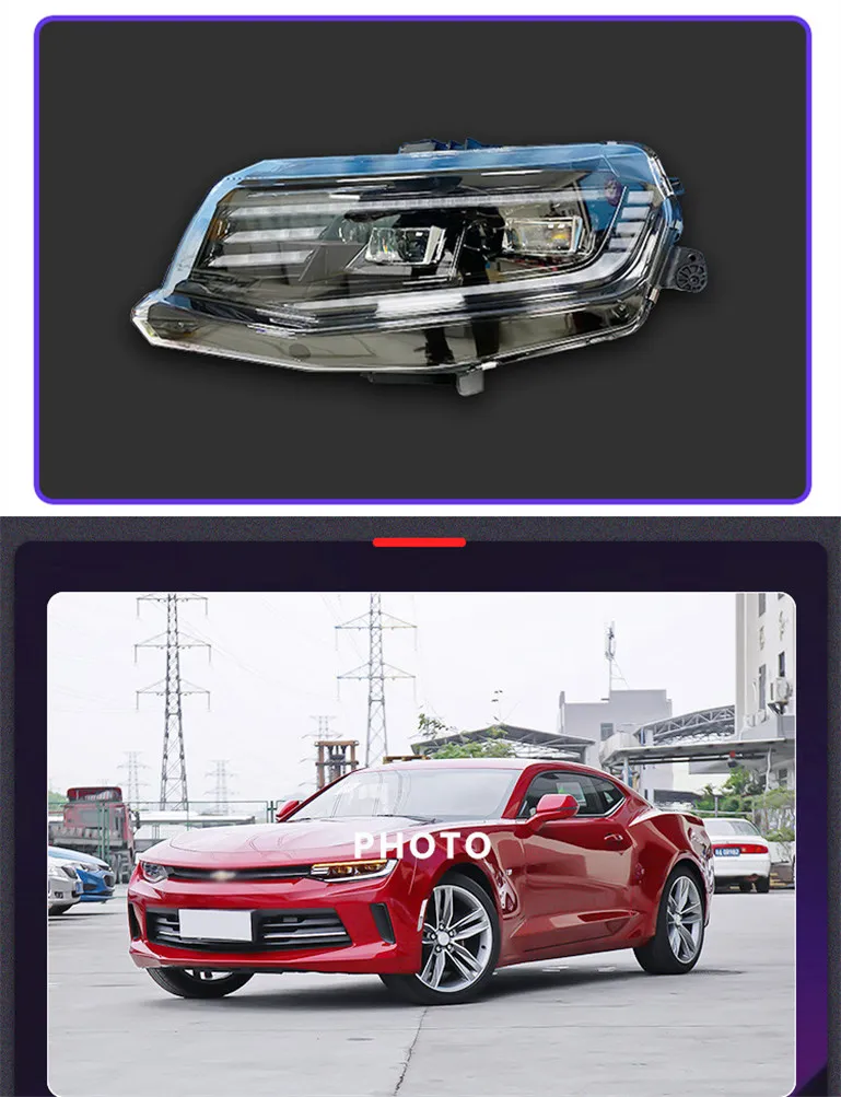 LED Headlight for Camaro 20 16-20 20 LED DRL LED Streamer Turn Signal Light Front Daytime Lights Headlamp