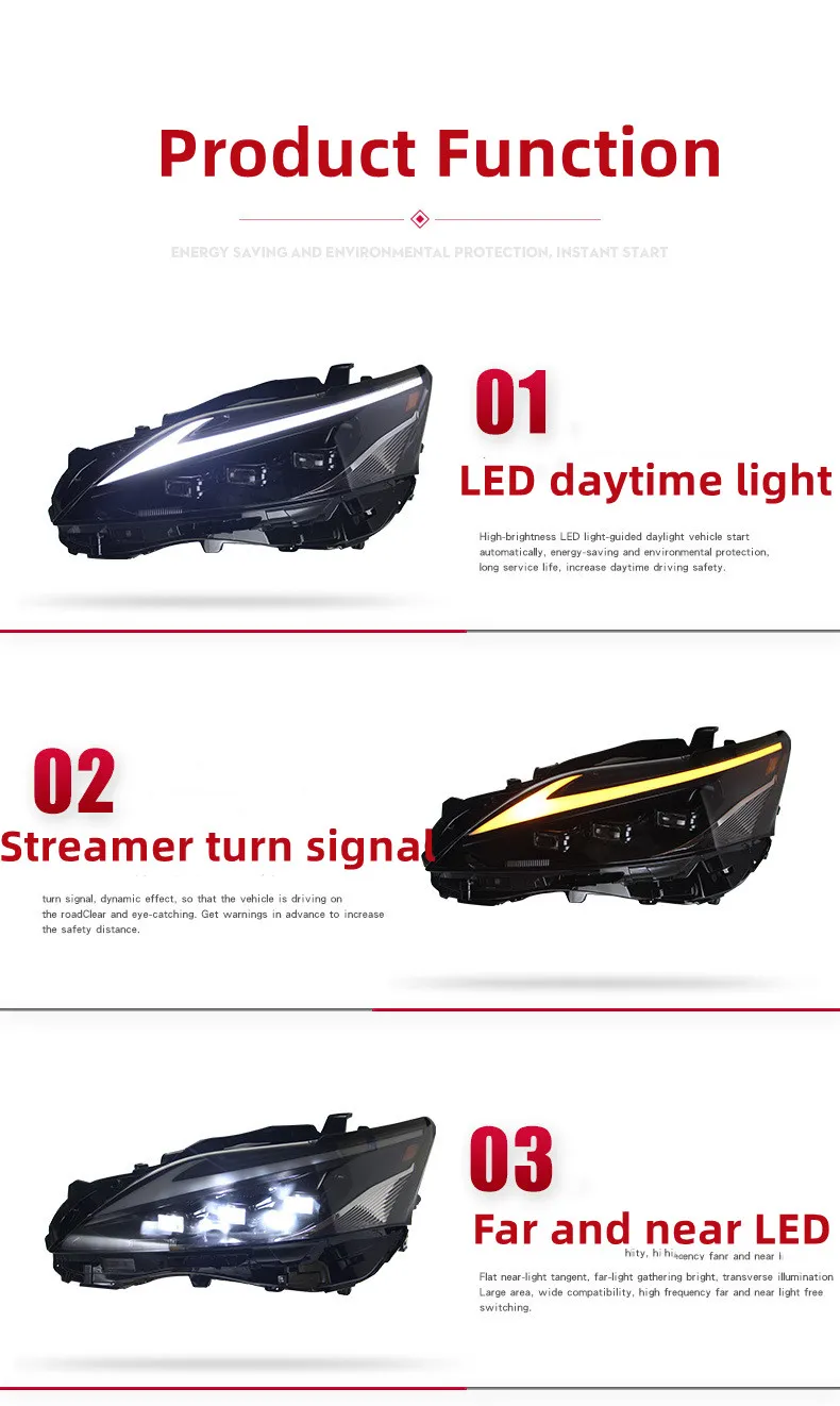 LED headlight for Lexus CT200 2012-20 17 Front Head Lights Replacement Full LED Headlight Day Running Lights