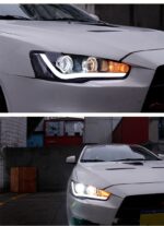 Car Headlight Assembly for Mitsubishi Lancer EVO 20 09-20 16 Front Light DRL Head Lamp LED Angel Eye Xenon Headlights - Image 4