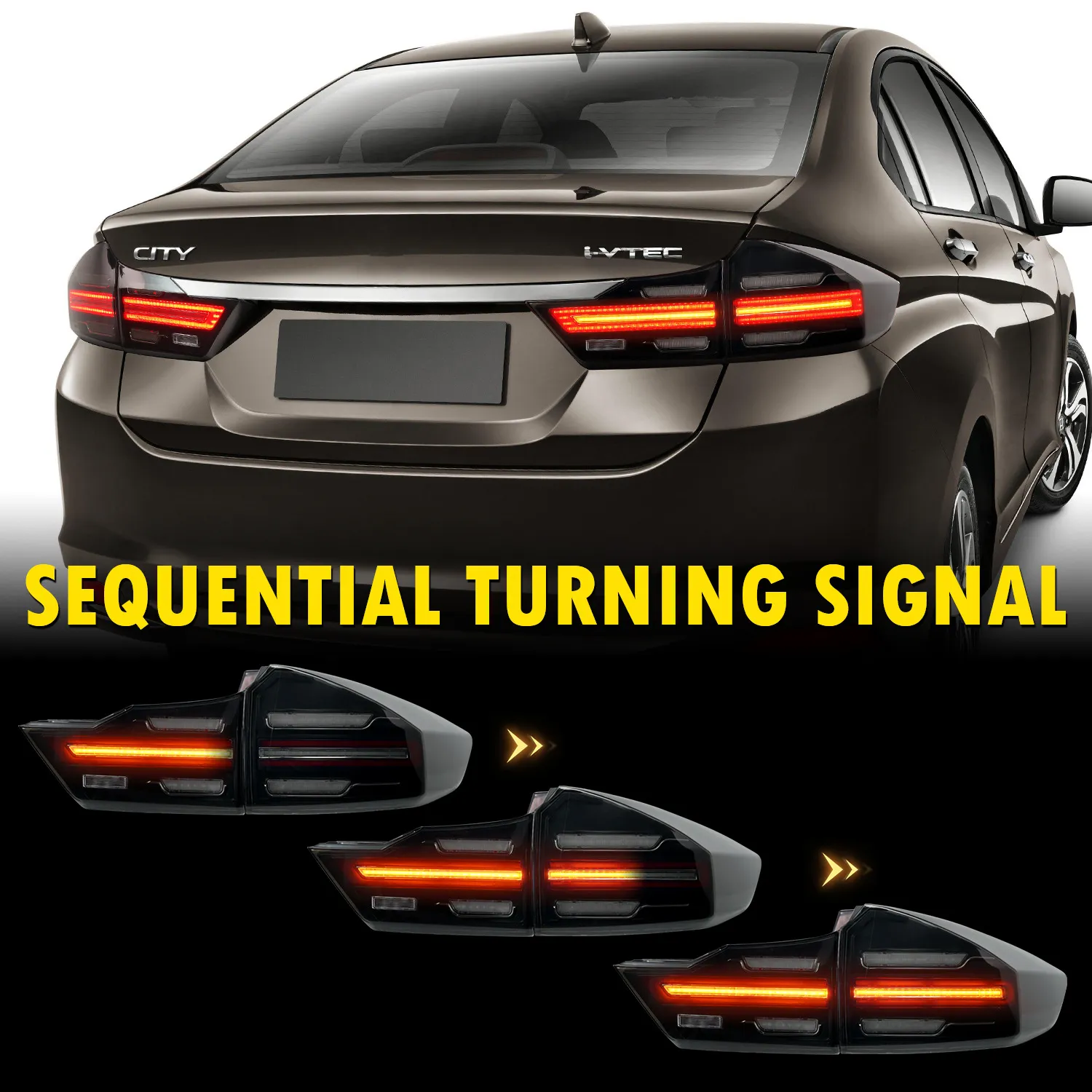 Car Lights For Honda CITY 2014-20 20 Auto Taillight Assembly Upgrade LED Dynamic Signal Lamp Accessories