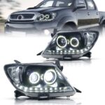 LED Dual Beam Lens Headlights for Toyota Hilux 2005-2011 Upgrade Highlight Front Lights Running Signal Headlamp - Image 4