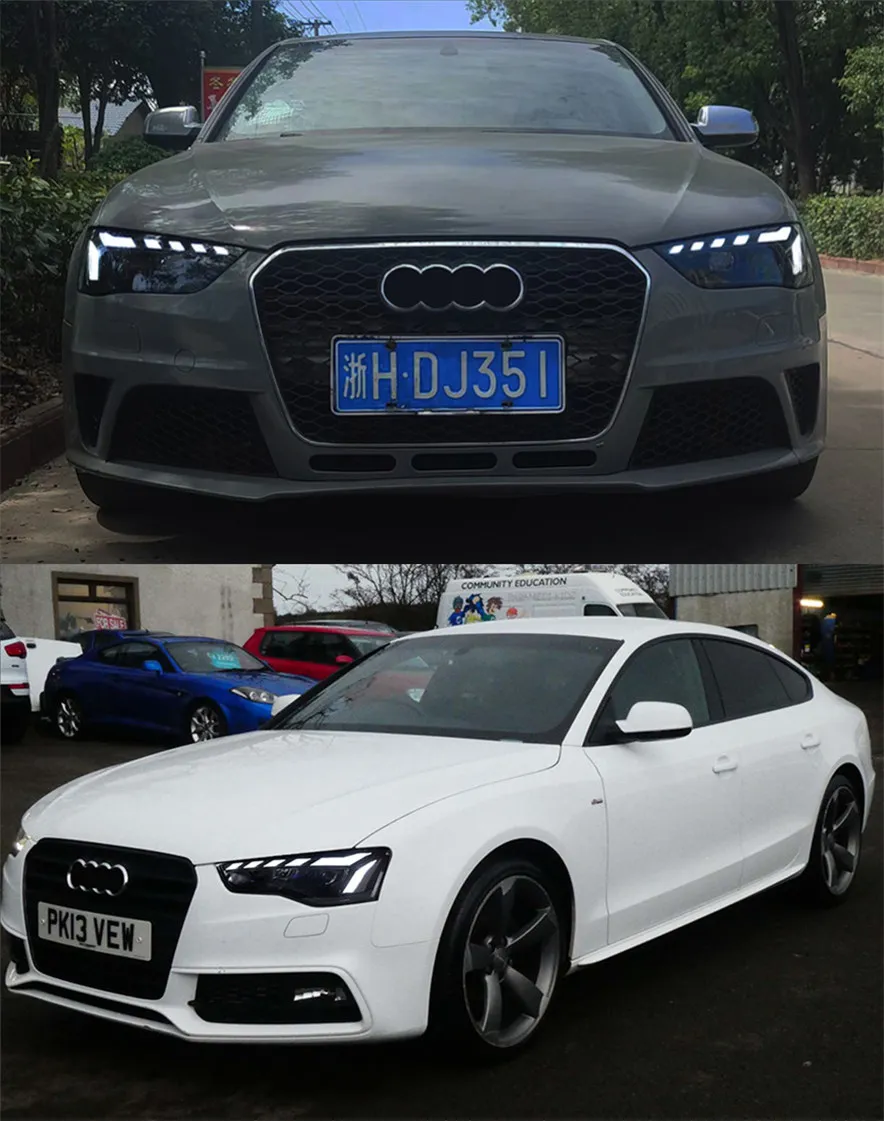 Car Lights for Audi A5 LED Headlight Projector Lens 20 08-20 16 Animation DRL Dynamic Signal Reverese Automotive Accessories