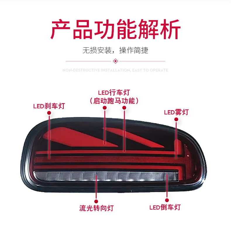 Car For MINI F54 CLUBMAN Retrofit Mizi Flag LED Driving Light Brake Lights Running Streamer Turn Signal Taillight